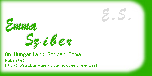 emma sziber business card